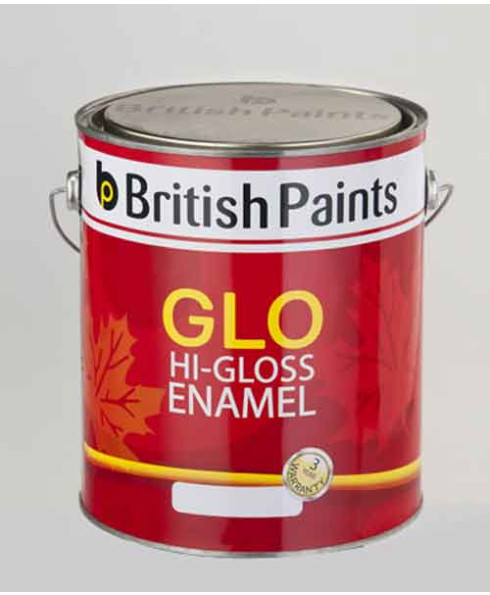 British Paints Glo Hi-Gloss Synthetic Enamel GR-I Ultra White/Cool White (20 Ltr.)