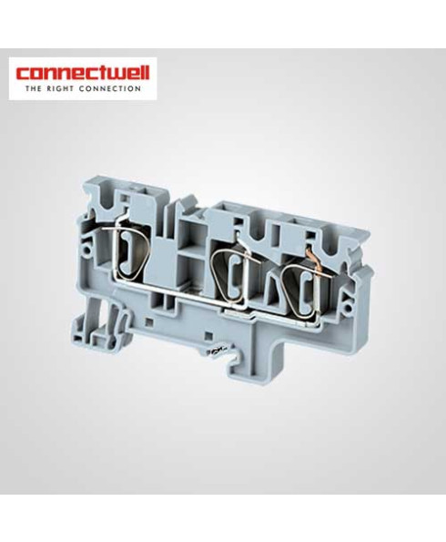 Connectwell 2.5 Sq. mm Feed Through Grey Terminal Block With Diode Circuit-CX2.5/4P